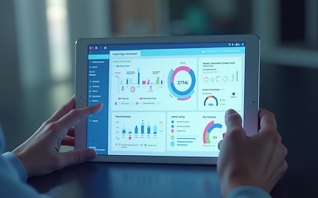 Screenshot of family portal dashboard on tablet